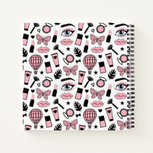 Makeup Sticker Muster Notizblock (Rückseite)