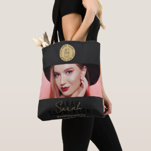 Makeup Studio Black Gold Logo Soziale Medien Tasche