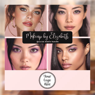 Makeup Studio Blush Pink Schrift 4 Foto Ihr Logo Fensteraufkleber