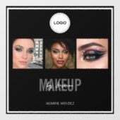 Makeup Studio Elegantes Foto-Collage-Logo  Fensteraufkleber (Blatt)