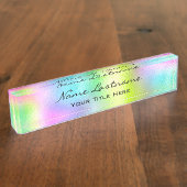 Makeup Studio Esthetician Beauty Hair Holograph Namensplakette (Seite)