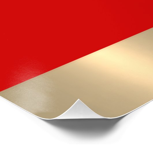 Makeup Studio Eyelashes Extension Logo Red Gold Poster (Ecke)