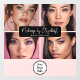 Makeup Studio Rouge Pink Schrift 4 Foto Dein Logo Fensteraufkleber