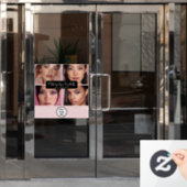 Makeup Studio Rouge Pink Schrift 4 Foto Dein Logo Fensteraufkleber (Büro Tür)