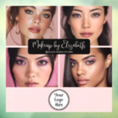 Makeup Studio Rouge Pink Schrift 4 Foto Dein Logo Fensteraufkleber (Blatt 3)