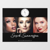 Makeup Studio Schwarz Weiß Logo 3 Foto Fensteraufkleber (Blatt)
