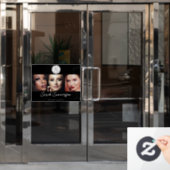 Makeup Studio Schwarz Weiß Logo 3 Foto Fensteraufkleber (Büro Tür)