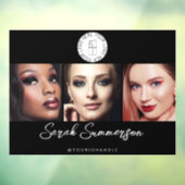 Makeup Studio Schwarz Weiß Logo 3 Foto Fensteraufkleber (Blatt 3)