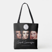 Makeup-Studio Schwarz-Weiß-Logo 3 Foto Tasche (Rückseite)
