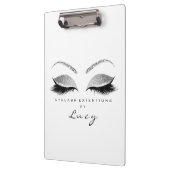Makeup Stylist Beauty Lashes Glitzer Silber Weiß Klemmbrett (Links)