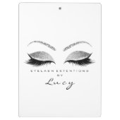 Makeup Stylist Beauty Lashes Glitzer Silber Weiß Klemmbrett (Rückseite)