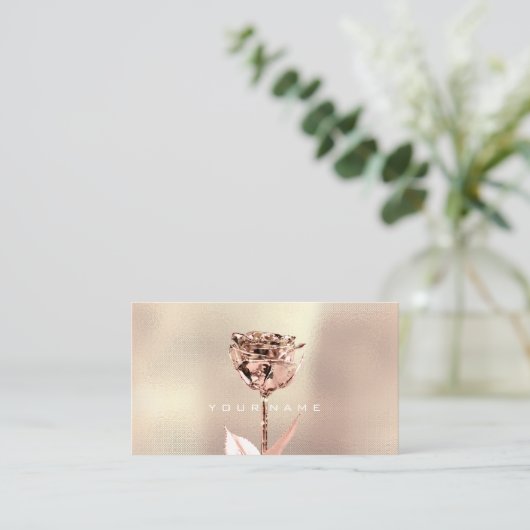 Makeup Stylist Kupfer Rose Gold Rosa Rosa Rosa Visitenkarte (Stehend Vorderseite)