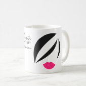 Makeup-Symbol Frauengesicht in Schwarz-weiß rosa L Kaffeetasse (VorderseiteRechts)
