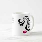 Makeup-Symbol Frauengesicht in Schwarz-weiß rosa L Kaffeetasse (VorderseiteRechts)