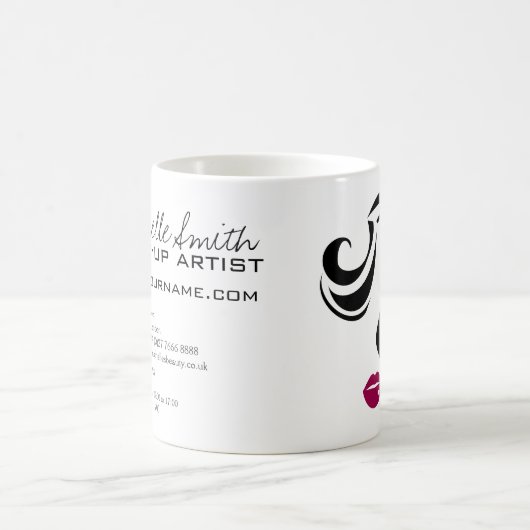 Makeup-Symbol Frauengesicht in Schwarz-weiß rosa L Kaffeetasse (Mittel)