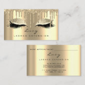 Makeup Terminierungskarte Lashes Glitzer Tropfen G Terminkarte (Vorne/Hinten)