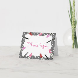 Makeup Themed Thank You Note Dankeskarte