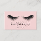 Makeup Trend Salon Eyelash Pink Visitenkarte (Vorderseite)
