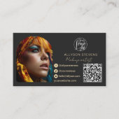 Makeup trendy 3 Foto Social Media Logo qr Code Visitenkarte (Vorderseite)