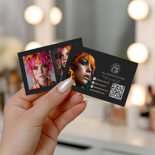 Makeup trendy 3 Foto Social Media Logo qr Code Visitenkarte