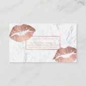 Makeup typografische Lippen Imitat Rose Goldmarmor Visitenkarte (Rückseite)