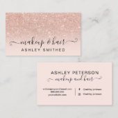 Makeup typography blush Rose gold Glitzer ombre Visitenkarte (Vorne/Hinten)