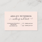 Makeup typography blush Rose gold Glitzer ombre Visitenkarte (Rückseite)