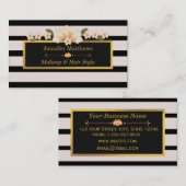 Makeup und Haar Stylist Schönheitssalon Pink Blüte Visitenkarte (Vorne/Hinten)