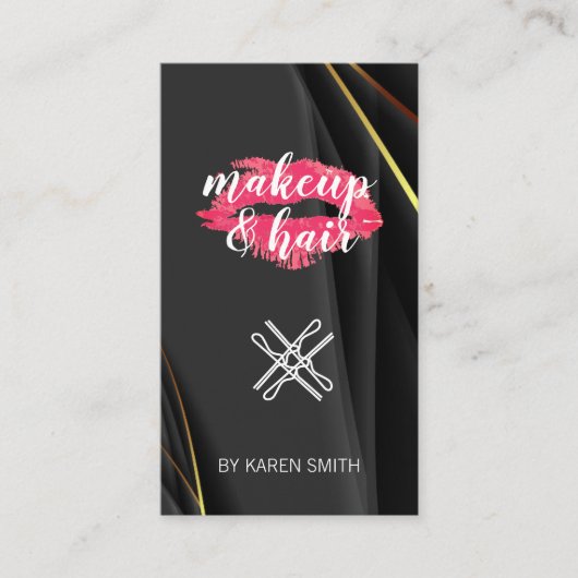 Makeup und Haare | Lipsticks Kiss Visitenkarte (Vorderseite)