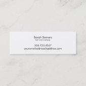 Makeup und Haarstylist Gold typografische Schönhei Mini Visitenkarte (Rückseite)