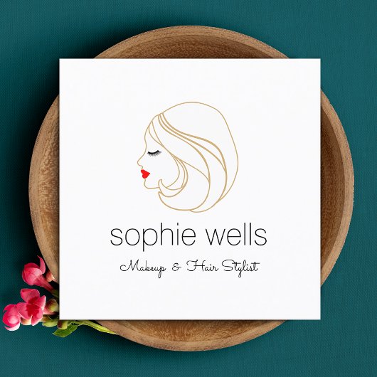 Makeup und Haarstylist, Lash Girl Quadratische Visitenkarte