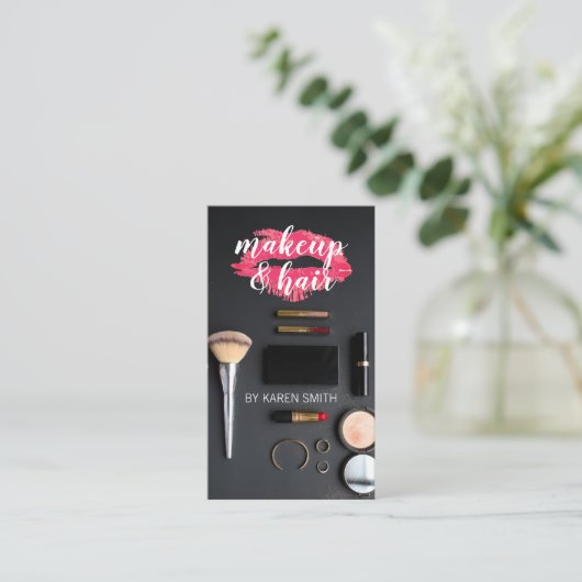Makeup und Haarstylist | Salon Visitenkarte (Stehend Vorderseite)