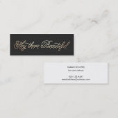 Makeup und Hair Stylist Gold Black Script Mini Visitenkarte (Vorne/Hinten)