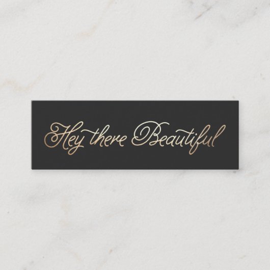 Makeup und Hair Stylist Gold Black Script Mini Visitenkarte (Vorderseite)