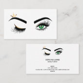 Makeup Wink Eye Green Beauty Salon Lash Extension Visitenkarte (Vorne/Hinten)