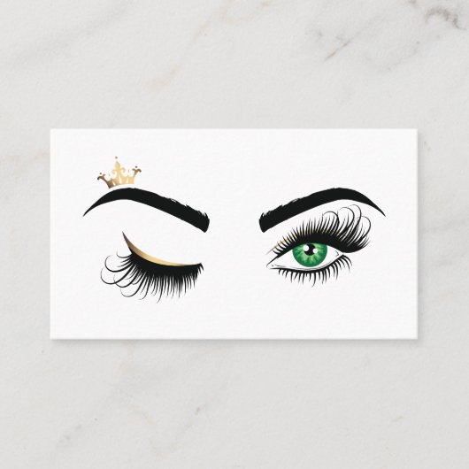 Makeup Wink Eye Green Beauty Salon Lash Extension Visitenkarte (Vorderseite)