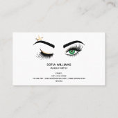Makeup Wink Eye Green Beauty Salon Loyalty Card Visitenkarte (Rückseite)