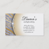 Makeup Zebra Business Card Sparkasse Rosa SG Visitenkarte (Rückseite)