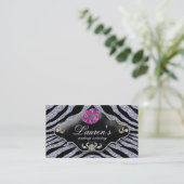 Makeup Zebra Business Card Sparkline Schwarz Visitenkarte (Stehend Vorderseite)