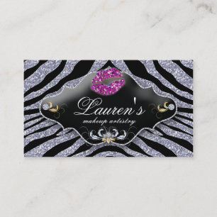 Makeup Zebra Business Card Sparkline Schwarz Visitenkarte