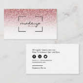 Makeuty Salon Rose Gold Glitzer Visitenkarte (Vorne/Hinten)