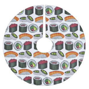 Maki japi Food Sushi Rolls Spicy Tuna Avocado Polyester Weihnachtsbaumdecke