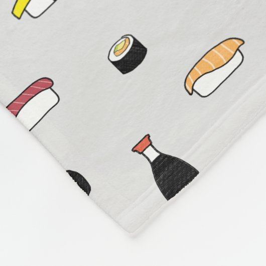 Maki Nigiri Wasabi Chopsticks Soy Sauce Sushi Set Fleecedecke (Ecke)