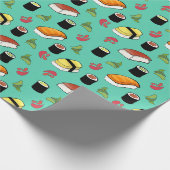 Maki und Nigiri Sushi mit Wasabi und Ginger Geschenkpapier (Ecke)
