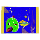 "Makin' Bubbles" Große, glänzende Geschenktasche Große Geschenktüte (Rückseite)