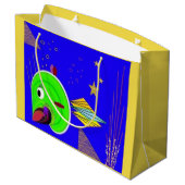 "Makin' Bubbles" Große, glänzende Geschenktasche Große Geschenktüte (Rückseite Schrägansicht)