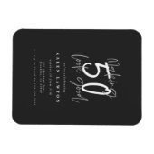 Making 50 look good black white birthday invite magnet (Horizontal)