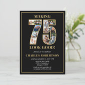 Making 75 Look Good Photo Birthday Einladung (Stehend Vorderseite)