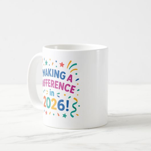 "Making a Difference in 2026" New Year Celebration Kaffeetasse (Vorderseite Links)