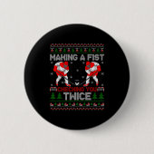 Making A Fist Checking You Twice Ugly Ice Hockey C Button (Vorderseite)